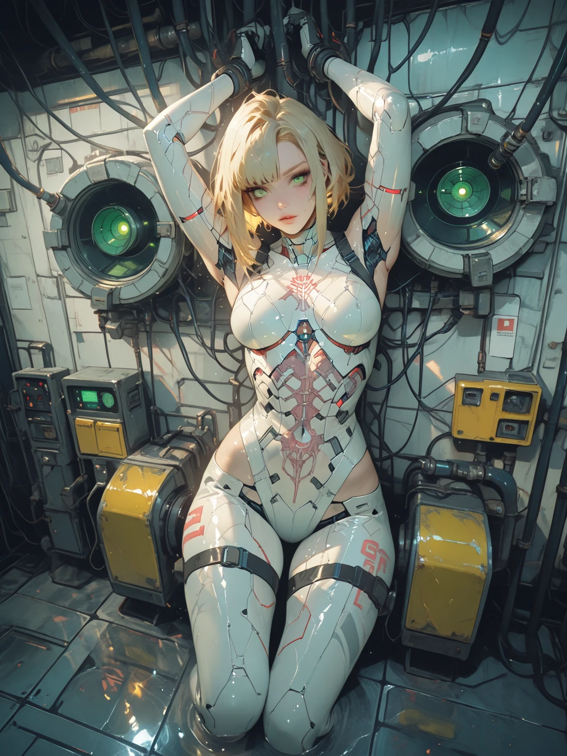 Close-up of a woman with very large breasts, Anime Girl Cosplay, Real life anime girls, Enchanting anime girl, beautiful alluring Anime Women, blonde anime girl with long hair, Realistic young anime girl, Up to the model | ArtJam, Attractive anime girl, Anime Women, Stop 4 *, Stop 4, beautiful Anime Women, Realistic Anime, (((masterpiece))), (((best quality))), ((ultra-detailed)), (highly detailed CG illustration), ((an extremely delicate and beautiful)),(cute delicate face),cinematic light,((1mechanical girl)),solo,full body,(machine made joints:1.4),((machanical limbs)),(explosed muscles),(blood vessels connected to tubes),(a brain in container:1.3),((mechanical vertebra attaching to back)),((mechanical cervial attaching to neck)),((sitting)),expressionless,(wires and cables attaching to head and body:1.5),short hair,(character focus),science fiction, masterpiece, High resolution, figure, Kyoto Animation Style, Your Name Movie Style, night, mid-night, Light, (1girl:1.3), (alone:1.4), Long eyelashes, messy hair, medium hair, futon, Lying down, (covering chest by hand), (((in heat, aroused, wishful, orgasm, afterglow, fucked silly, sexual ecstasy, cross-eyed))), ideal ratio body proportions, (sagging breasts:1.1), from above, looking up at viewer, {{{{vulgarity, cumdump:1.45}}}}, ((love juice, pussy juice, pussy juice stained:1.45)), pubic hair, ((open legs wide, doggystyle, straddling:1.45)), ((repairing, maintenance:1.4)), sweat, (anal gape:1.1), uterine prolapse,