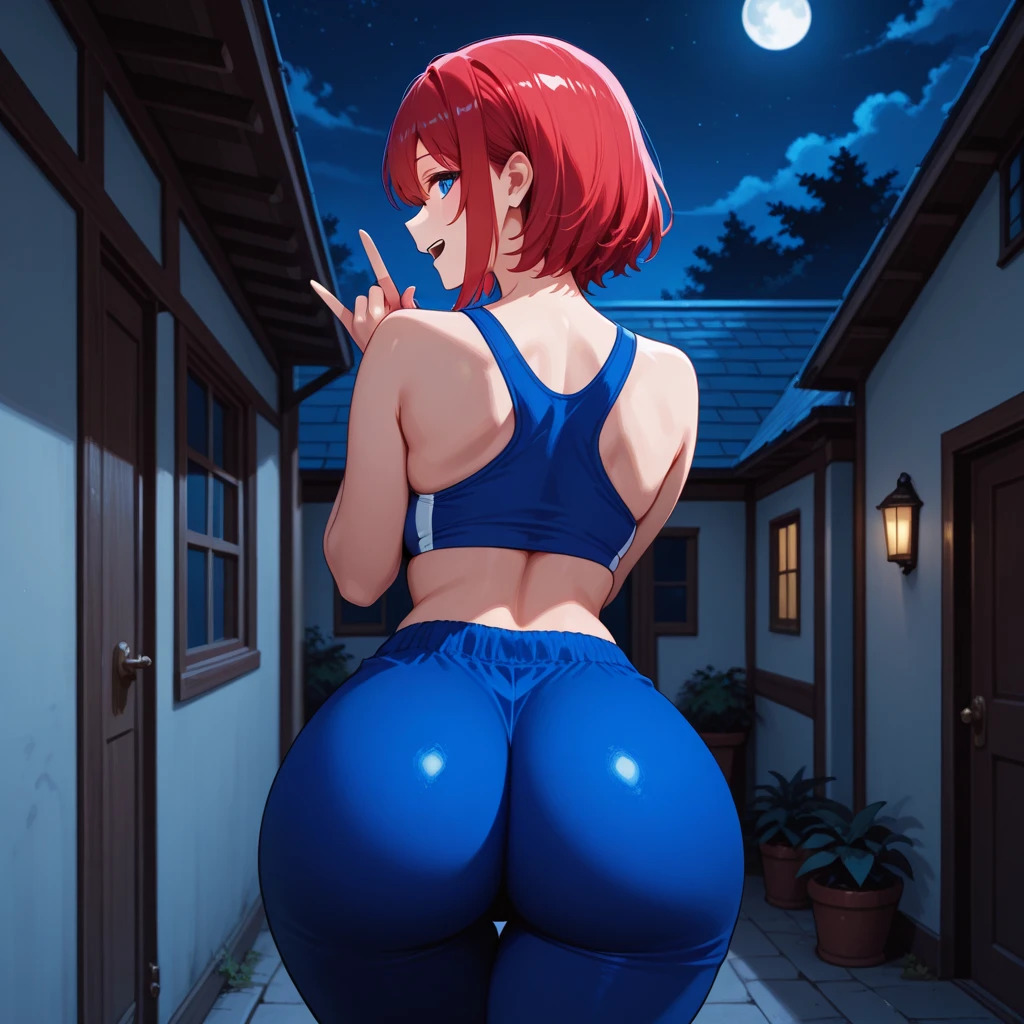 best quality,ultra detailed,solo,score_9, score_8_up, score_7_up, score_6_up, score_5_up, score_4_up, source_anime, 1girl, clara, blue hair, hair tubes, grey eyes, bodysuit,, sexy pose, ind view,portrait),full body, sitting on lava,heavenly ass, heavenly bsts, big ass, s, wearing wh heels, upset, cute, face, long legs, tight bodysuit, tight sleeves, white bodysuit, half-closed eyes, backside