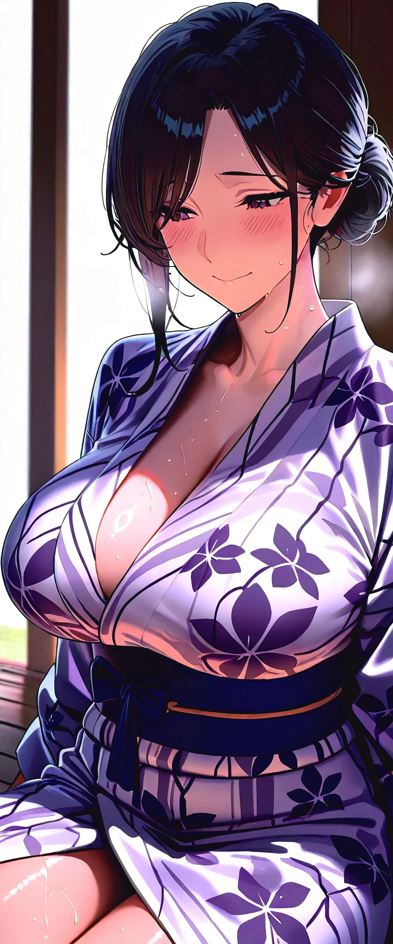 Japanese woman in full body nude (((in kimono))), (((At fireworks)))
(((Protrusion of the areola in Japanese women))), fluffy breasts, Side chest, open chest, Close-up of the top of the chest
8K, Best Quality, Real Image, intricated details, The ultra-detailliert, Ultra High Definition, Depth field,Masterpiece,1Girl, ........................................ai_chan, Very Beautiful 17 Year Old Girl, Innocent Big Eyes,Detailed Eyes,(Green Eyes:1.0),(purple color hair, Very long hair.),(bangss), perfect shiny skin, prefect skin, Fair skin,fine skin,bulky, ((Erotic, Sexy, sexual manifestations, bright lighting)), (((cleavage)), (Cute:1.2), a narrow waist, light blush, look at the viewer, light grin smile,chubby under clothes,the sweat, dog collar