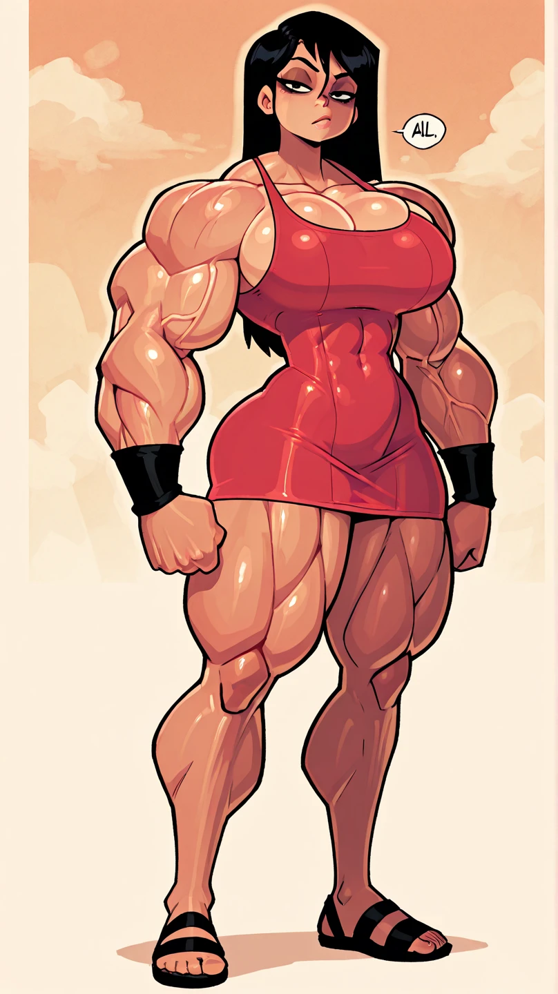 muscle woman flexing muscles wearing superhero outfit wearing her hair in a bun, muscle woman, big muscles, huge muscles, massive muscles, mature woman
