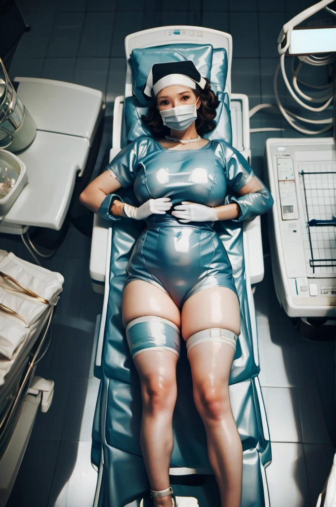 (give a score of 9_give a score of 8_give a score of 7)
masterpiece, highest quality, best quality, view from top down, see the whole body, surgical lamps shine from the ceiling,
1 women, solo, in one hospital, in the operating room, a pregnant woman, about 10 months pregnant, pale skin, open her belly, her stomach was revealed, a pregnant woman has a radiant, wrinkle free stomach, she had a look of pain and suffering on her face, frown, bouffant cap, lying on the operating bed, lie on your back, lying with arms spread out, spread your arms out, wide, bare stomach, the skin of the abdomen is bright, show your belly, look at her pregnant belly, saw a pregnant woman's navel, cloth covering both legs, big breasts, don't put your hands on your stomach, she had a difficult birth, a scene in the operating room shows a pregnant woman suffering from a difficult birth