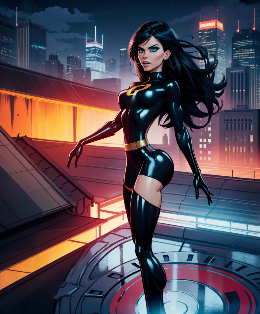 Night Lady is a tall and thin woman, with hair black as night and eyes bright as the full moon. He usually wears a tight black suit that allows him to move with agility and discretion.. His abilities include the ability to blend into shadows to become invisible., create illusory projections that disorient your enemies, and launch blasts of dark energy that can weaken your opponents.