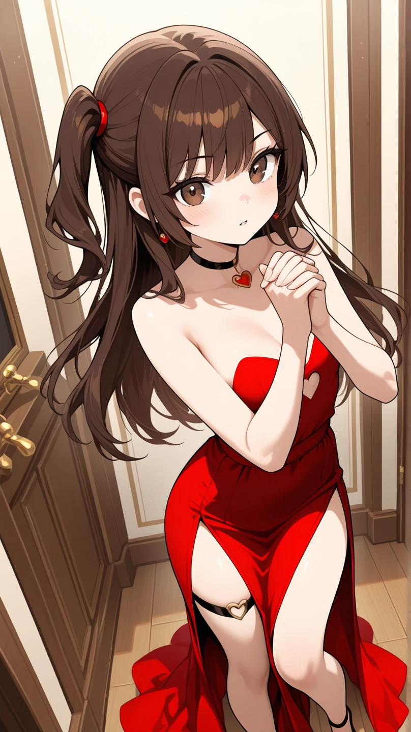 16 years old with black, slightly brownish wavy hair, beautiful amber eyes, thick body with small breasts and make the appearance very attractive and seductive