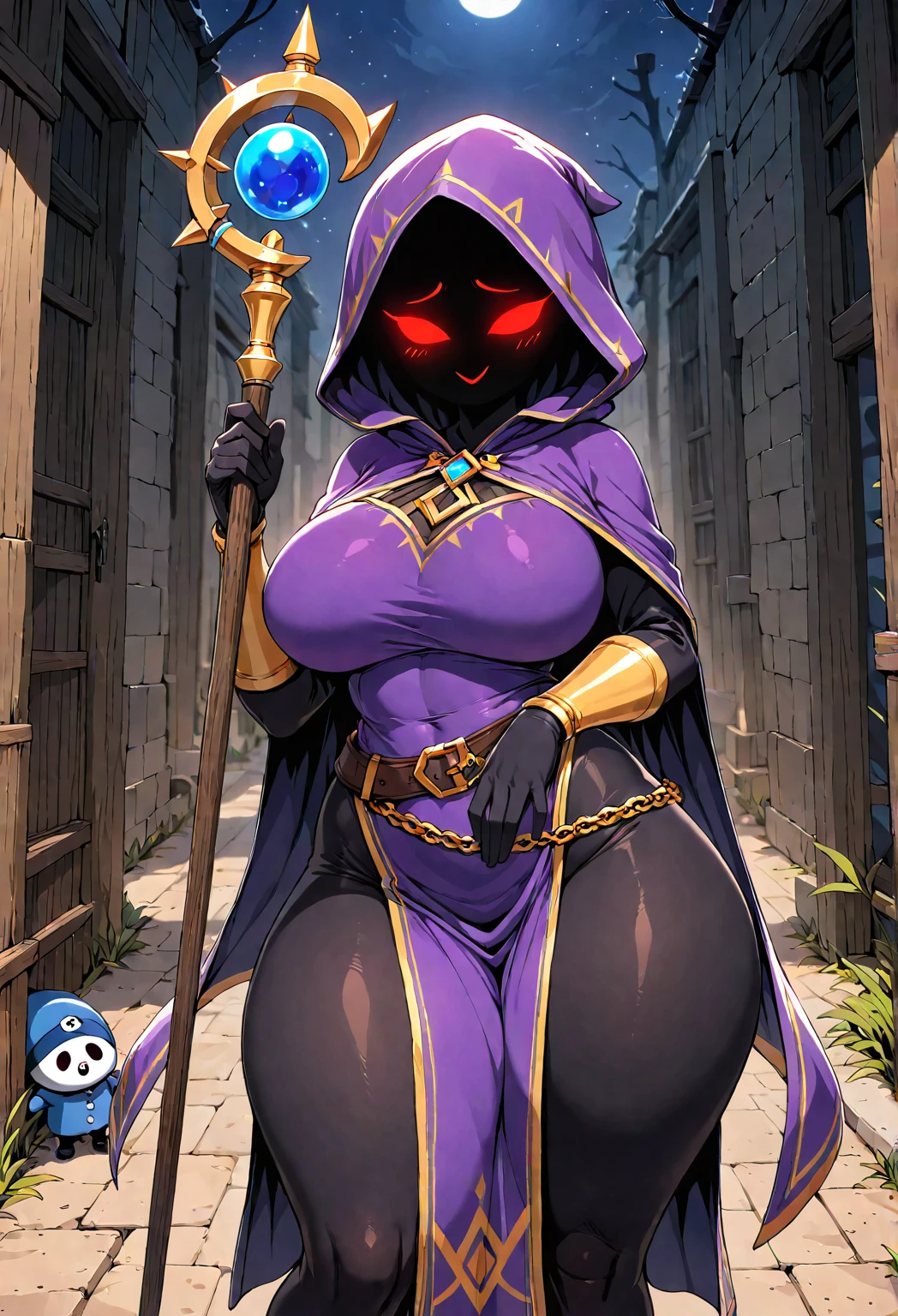 (masterpiece, best quality, high resolution, unity 8k wallpaper, extremely detailed CG:1.2), (illustration:1.0), beautiful detailed eyes, extremely detailed face, perfect lighting, cowboy shot, 1girl, taokakams, hood, animal hood, cat hood , hoodie, red eyes, grin, claws, breast, curvy, female,fantasy goddess,there is a cartoon picture of a woman with a very large breast, glowing angelic being, glowing holy aura, inspired by Luma Rouge, the non-binary deity of spring, ethereal rainbow nimbus, the butterfly goddess of fire, inspired by Marie Angel, glowing aura around her, astral fairy, as the goddess of the sun, “uwu the prismatic person, big breast, happy, beautiful eyes, , full body, walking, long robe, long dre, catgirlss, nun, priestess ,holy, smile, brown hair, cloak, vest, pullover, pants, darkskinned-female, sharpteeth, wall king, boots