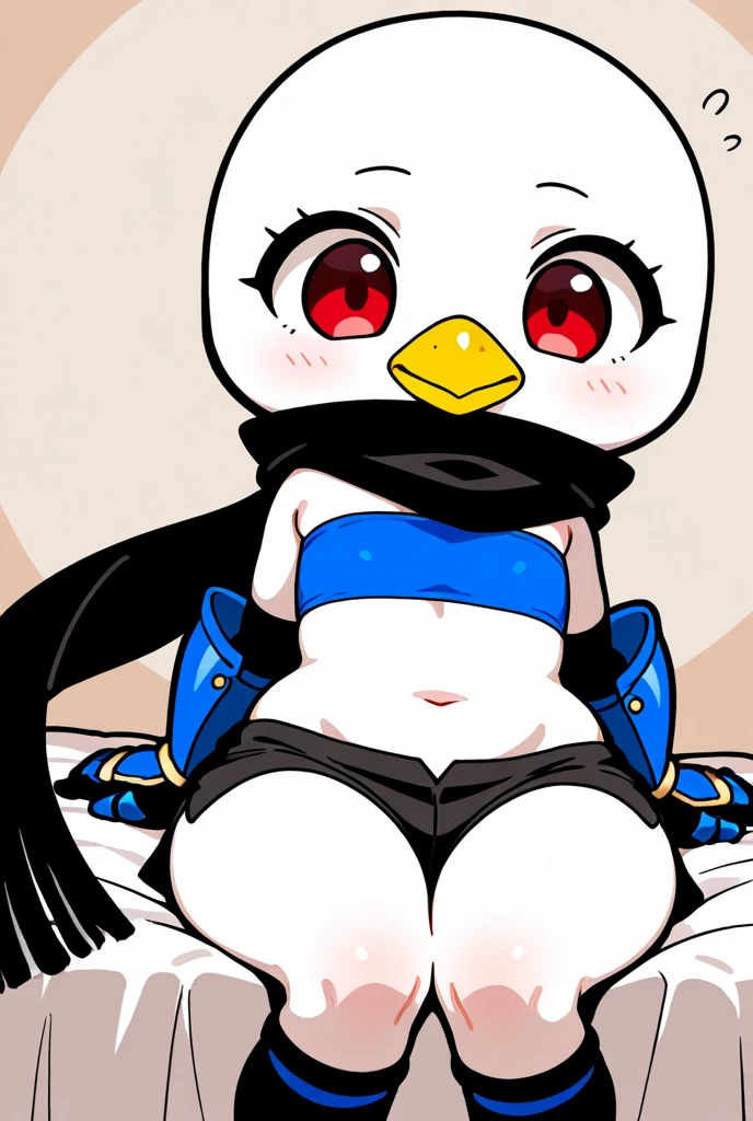 Webby Vanderquack, on bed, White skin, white hair, SCHNABEL, Duck stories, Tail shield, Webbed feet, (orange legs:1.2) shorth hair, naked, breasts, pussy, young,uses condom,uses condom in hand, flat breasts, Doggy Style, penis, penis in pussye, champion