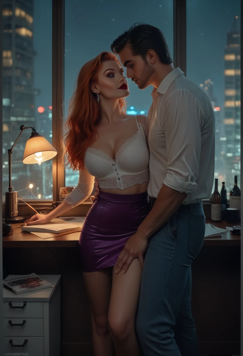 A sexy and beautiful German man and woman, both age 20, woman wore pink colour langerie and man wore pink colour business suit,woman have gigantic boob 1:6, big cleavage, both are present in garden, couple pose, standing pose,very close to each other, masterpiece, realistic, detailed,8k, camera angle front,both are looking and kissing each other