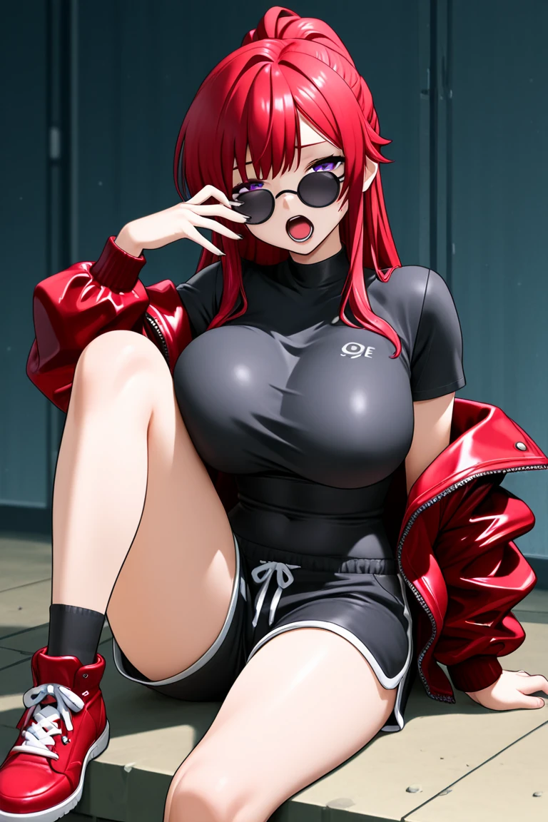 arafed woman in a black and red outfit posing for a picture, seductive anime girl, attractive anime girl, beautiful alluring anime woman, trending on artstation pixiv, pixiv 3dcg, guweiz on pixiv artstation, guweiz on artstation pixiv, digital art on pixiv, oppai cyberpunk, anime girl