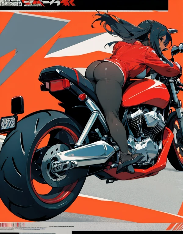 (8k),(fotorrealista:1.4),master part, best quality,1Girl on a large motocicleta with glowing rear wheel of cyber sports type with big red full cowl, wide angle, sozinho, Pilotos pretos com linhas azuis fluorescentes, Coxas, cabelo preto amarrado, olhos negros, (Futuristic cyber city), rodovia, machine, carro, motocicleta, panorama, FAST LINE, motion blur, profundidade de campo, perspectiva, panorama, cabelos flutuantes, Noite, neon trim, Curva devido a frenagem brusca, smoke from motocicleta drifting tires, (light line of motocicleta tail lamp), dynamic compositing, girando em torno da roda dianteira, sense of speed, (motocicleta sink shot), Flowing neon lights, (smoke from the rear wheel of the motorcycle), (descarga na parte traseira da bicicleta: 1.2), A motocicleta leaning parallel to the ground flows in the back of the screen (motocicleta tires emit lightning: 1.4), (motocicleta wheels glow)
