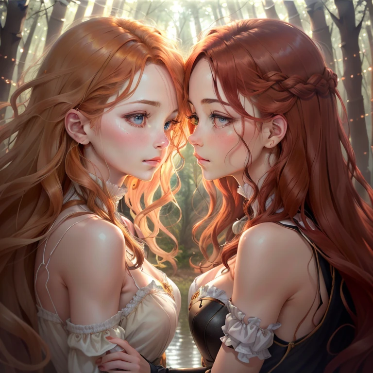 ((Quality: masterpiece, best quality, UHD, anatomically correct, photo realism, textured and detailed skin, skin pores, skin imperfections, textured and detailed hair, dramatic lighting, high contrasting light and shadows, complimentary colours, 1 solo woman)), inspired by a festive christmas at the north pole, snow, red hair elf helper, santa, white, red, gold, green