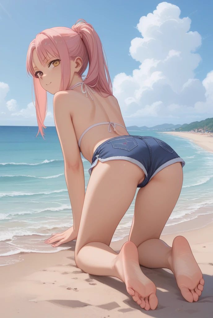 many many sexy beauty girls,looking at me with her back,Sleeping on the beach without looking at the camera ,flank,Firm body,long leges,sandbeach, smile ,Vagine, Big breasts, nipple,pink highlight,pink pupils,Brown skin ,White skin,red blushing face,Scattered pink heart symbol ,hot breath,back,Butt, ((many girls close to the center nearby)),((orgasm)),((orgasmic spasm)),((love to viewer)),((stare to viewer)),((seduces viewer)),((open vagina)),, ((Ecstasy face)),,