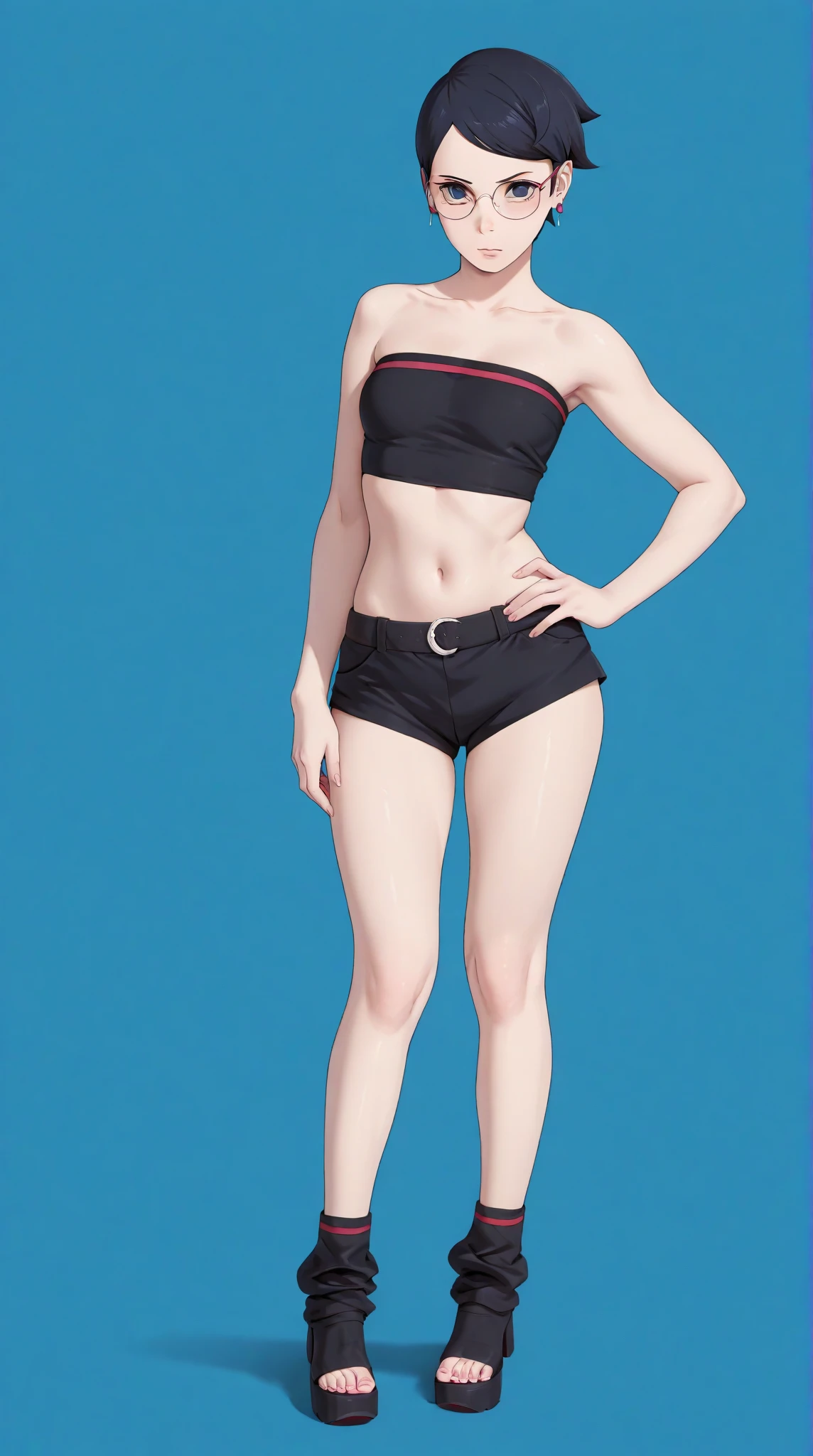 full body photographed、masterpiece、top-quality、hight resolution、A dark-haired、is standing、weak、White High Leg Cut Swimsuit,White Sports Bikini、white sporty boots、distressed face、Sweaty skin、Professional wrestling venues、professional wrestling、tiny chest、((professional wrestling))、((tiny chest:1.1))、Red face、-yeld gi(is standing:1.2))