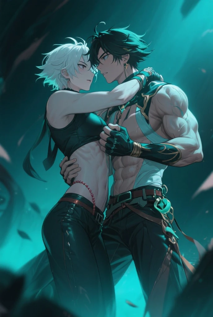 anime art of a couple hugging in front of a campfire, fofosexyrobutts, Lit from behind, Powerful girl, inspired by Masamune Shirow, lit from below, epic color illustration, side lit, highly detailed exquisite fanart, beautiful comic art, sww version, inspired by Rob Liefeld, commission for high resolution, Cammy, the woman is tall and muscular, mulher extremely muscular, extremely muscular,
