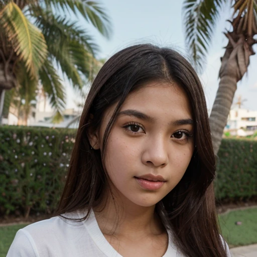 Create a cute realistic art portrait of a girl looking forward colombian chubby girl sexy
