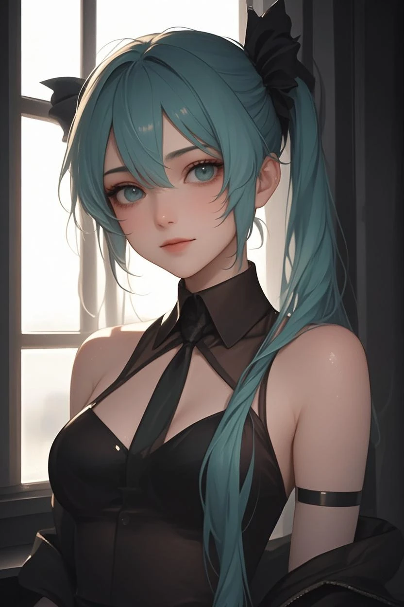 cute anime girl, 1girl, miku hatsune, beautiful detailed eyes, beautiful detailed lips, extremely detailed face, long blue hair, twintails, colorful dress, flower crown, glowing eyes, magical girl, fantasy elements, vibrant colors, soft lighting, cinematic composition, digital painting, (best quality,4k,8k,highres,masterpiece:1.2),ultra-detailed,(realistic,photorealistic,photo-realistic:1.37)