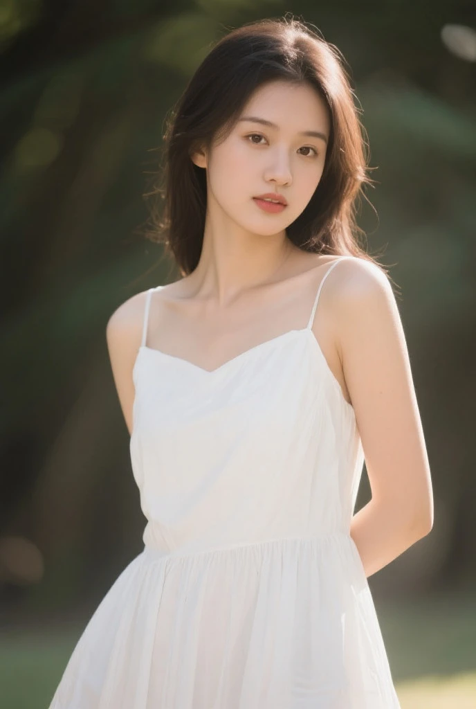 8K, Ultra-high resolution, Highest quality, masterpiece, 三分割法によるphotograph,Surreal, photograph, 1 Girl, (16 years old:1.3), pretty girl, Cute face, Beautiful eyes in every detail, 細かくdetailedに,masterpiece,, One Girl:1.2, Japan Female Announcer,whole body, (White Dress: 1.4), (Outdoor, night: 1.1), Bold side slits,City Street, Super detailed face, Good Eyes, double eyelid,Full of sex appeal,Sensual,A carefree smile,Heal the heart,Black Hair,Layered Hair,Looking at the audience、beauty,Long neck、Laugh a little、Please close your mouth and laugh、(((Ideal body type))),A cup small breasts :2,、Portraiture:2、Perfect Anatomy、鮮明なdetailed、detailed、Surreal、Light and shadow,Strong light