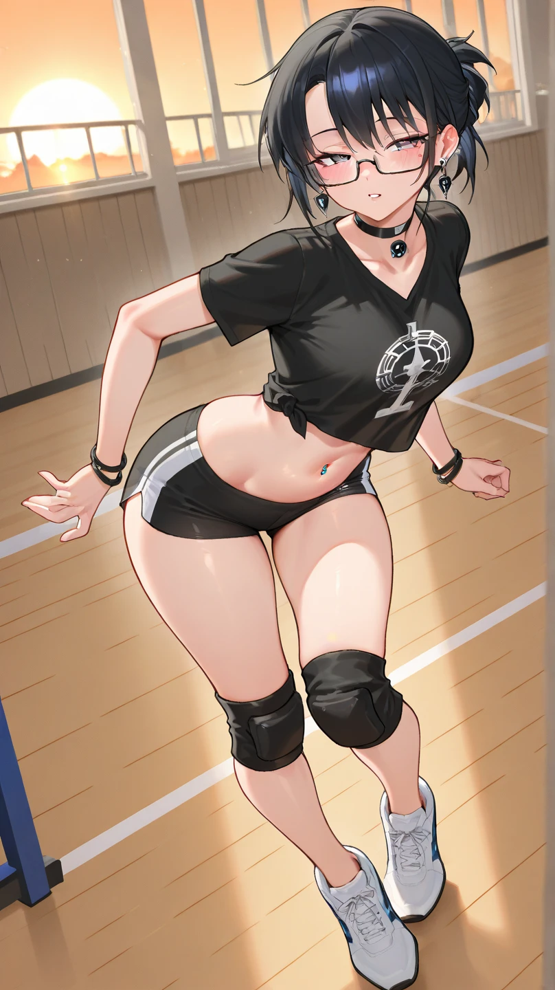 there is a woman standing in a bathroom with a blue shirt, wearing a volleyball jersey, wearing basketball jersey, taejune kim, seseon yoon, shin min jeong, jinyoung shin, heonhwa choe, kim hyun joo, jaeyeon nam, kimi takemura, ulzzang, ji-min, jiyun chae, eiko ishioka