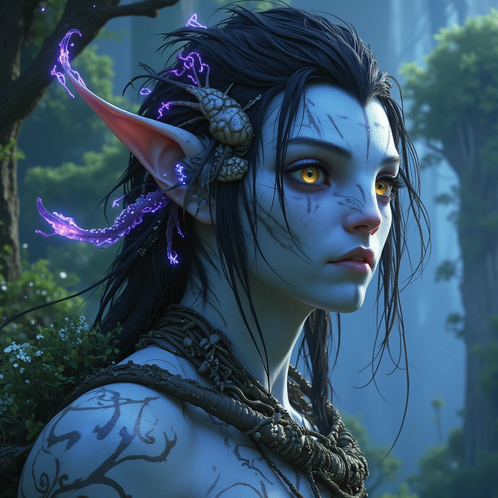 ((ultra detailed, masterpiece, absurdres))
 <lora:AvNeteyam:0.8>
AvNeteyam, 1boy, blue skin, yellow eyes, black hair, Mirror Reflections on a Lake