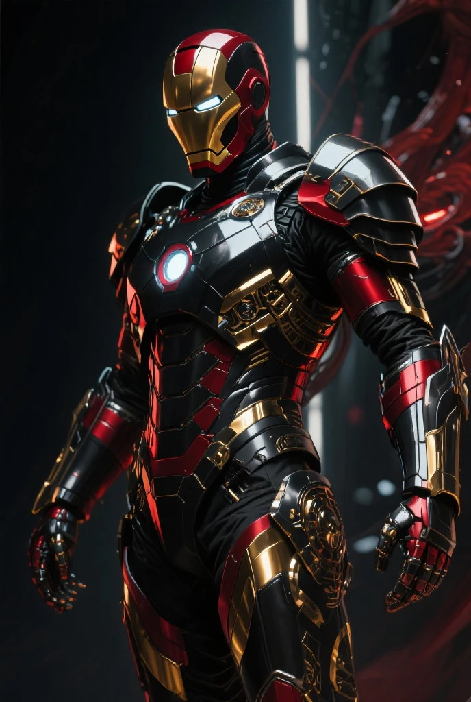 Ant-Man from Marvel photography, biomechanical, complex robot, full growth, hyper-realistic, insane small details, extremely clean lines, cyberpunk aesthetic, a masterpiece presented at Zbrush Central