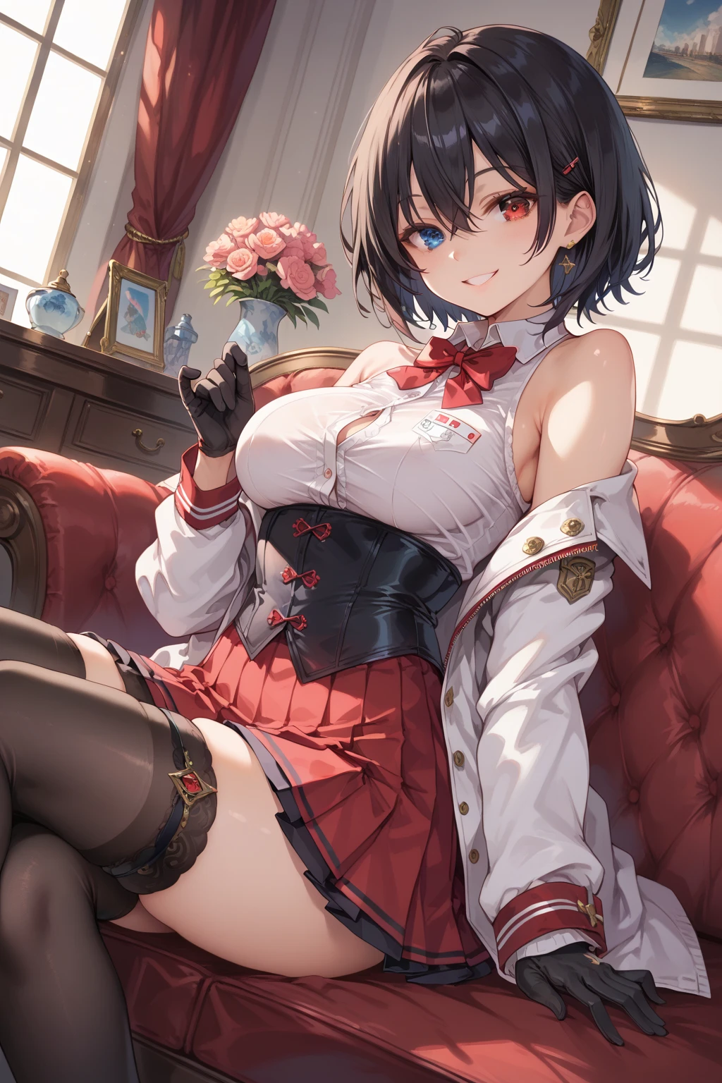 Erica、Pokémon、Black Hair、Short Hair、Large Breasts、Jail、One girl、((stockings))、(Long gloves)、(first round)、(Chained)、((Crucified on the examination table))、(Being restrained)、Leg spread、(Team Rocket)、Ribbon on head、(Black Panties)