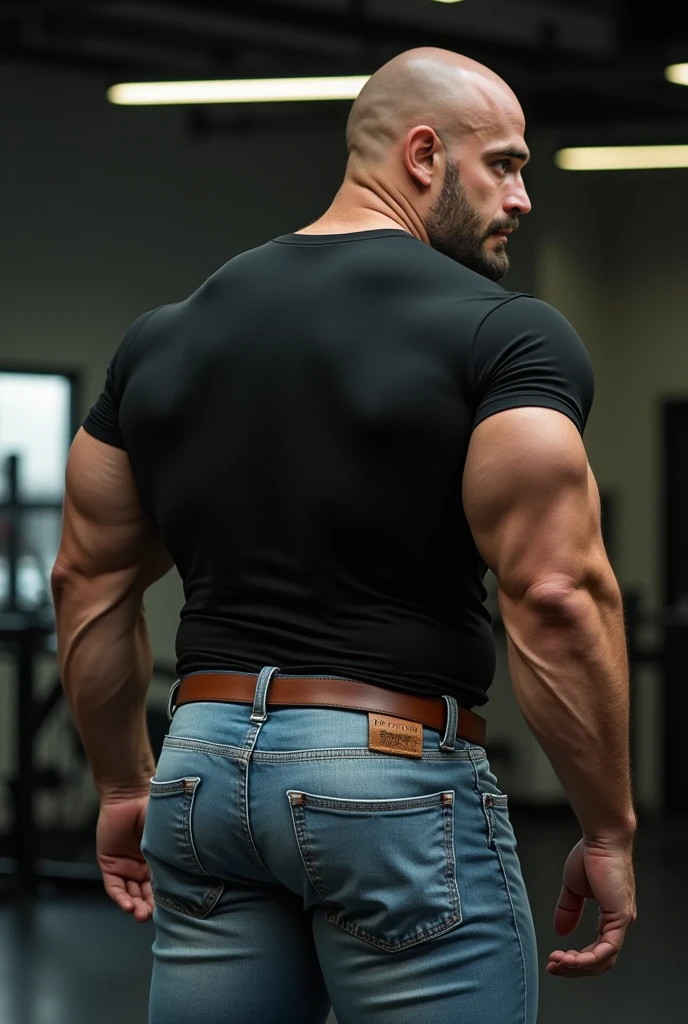 hombre musculoso salvaje, (40 year old daddy:1.1), 1 chico, Solo, (vistiendo una camisa a cuadros roja afuera), (camiseta gris por dentro), (hombros grandes), musculatura, rastrojos, barba corta, ojos bonitos:1.3, ), (cara detallada:1.3), smiles, dynamic angle, volumetric lighting, (mejor calidad, A high resolution, fotorrealista), cinematic lighting, Obra maestra, foto cruda, detalles intrincados, hdr, cuerpo completo, Big muscular body, Big Bubble butt, shirtless, white jeans backside backside bent over crouched