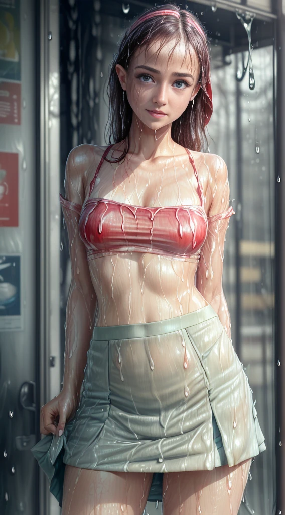 { 1girl, ((pouting ass)),seen from front side, (a lot of cum on body:1.6), (squeeze breasts), ((lean forward, low angle)) }, { (masterpiece:1.4), (absurd resolution:1.4), (best quality:1.8), (photo realistic:1.8), (Luminous lighting:1.2), (Chiaroscuro:1.4) }, { ((young, cute, 20 years old)), (blushed:1.4),(open mouth:1.4),(weeping:1.1),(eyes rolled up:1.2),(smiling:1.2),((look up)), ((wet)),((oily shiny skin)), ((slender body)),beautiful perfect breasts (pointy upwards),perky nipples,((beautiful pelvis)),((tight muscles)), ((bright red and teal hair)),windy }, { ((see-through)) ((white)) swimsuit pulled aside, ((underboob)), off-shoulder, ((detailed beautiful perfect blushed thick vagina)), ((detailed blushed thick glossy penis bulge:0)) }