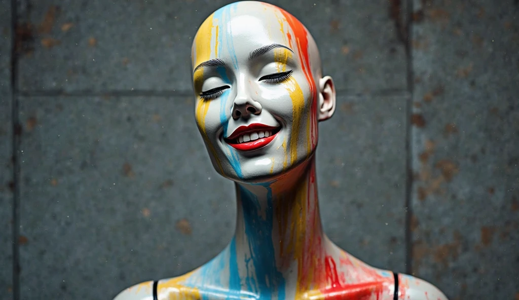 (Highest image quality, realistic depiction),(Body slippery with lotion,sweaty body),artistic nude art,(Beautiful woman with Ultraman body paint),Colossal tits,((best character depiction,beautiful nude body))