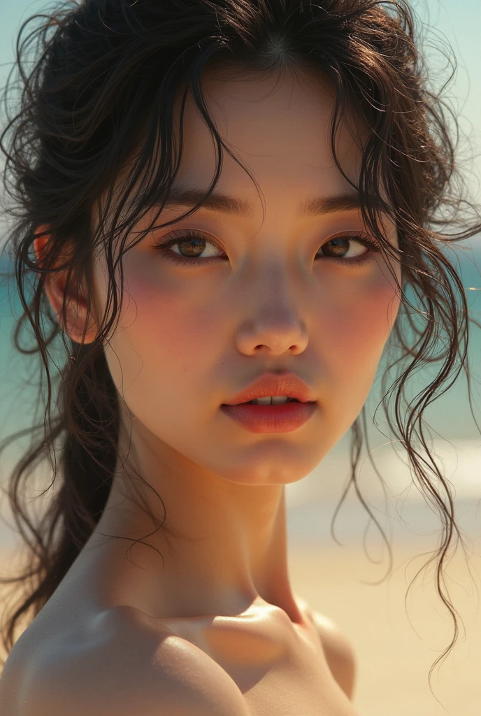 Jennie 8K Super Realistic Beautiful Blackpink ultra mega detailed stunning beauty 8K FULL HD high definition super detailed every smallest detail of her face is detailed Jennie Blackpink, in a swimsuit