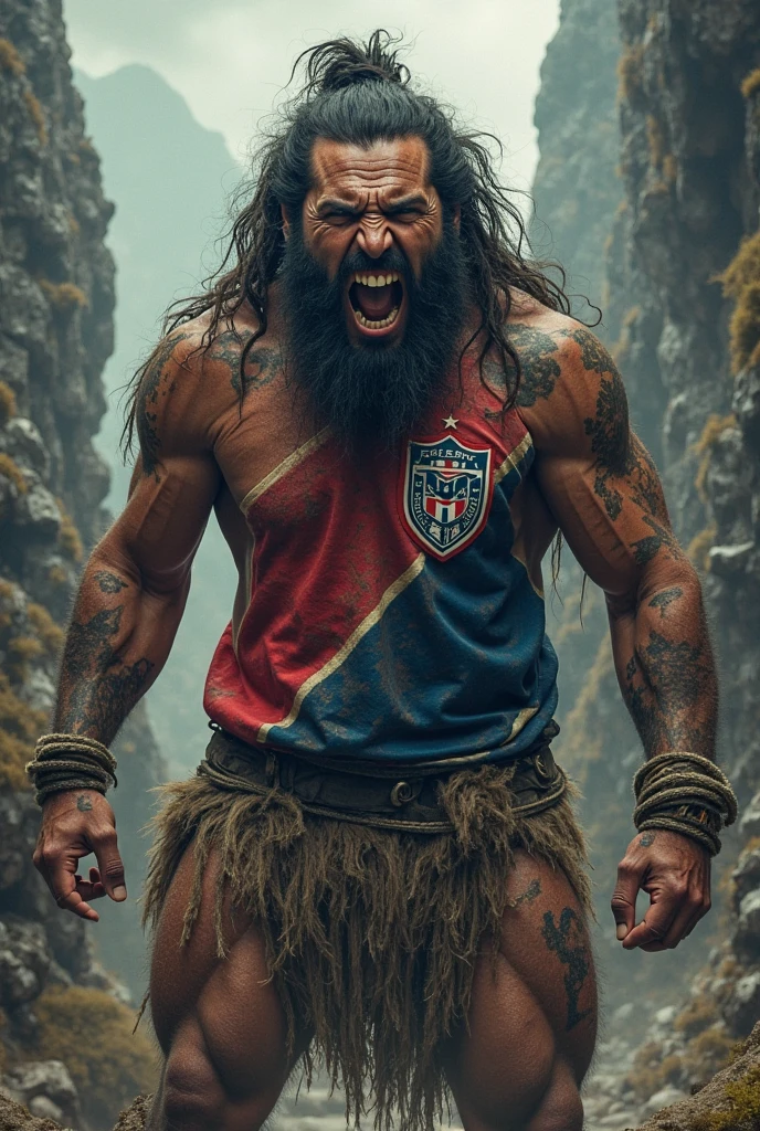  A shirtless Apache warrior with a huge warbonnet on his head full body obese bodybuilder with a very sweaty body an extremely muscular and extremely fat old man over 70 years old weighing over 600 pounds very muscular very hairy large pecs with dark nipples with gynecomastia in a colorado canyon landscape wearing a loincloth in the rain 