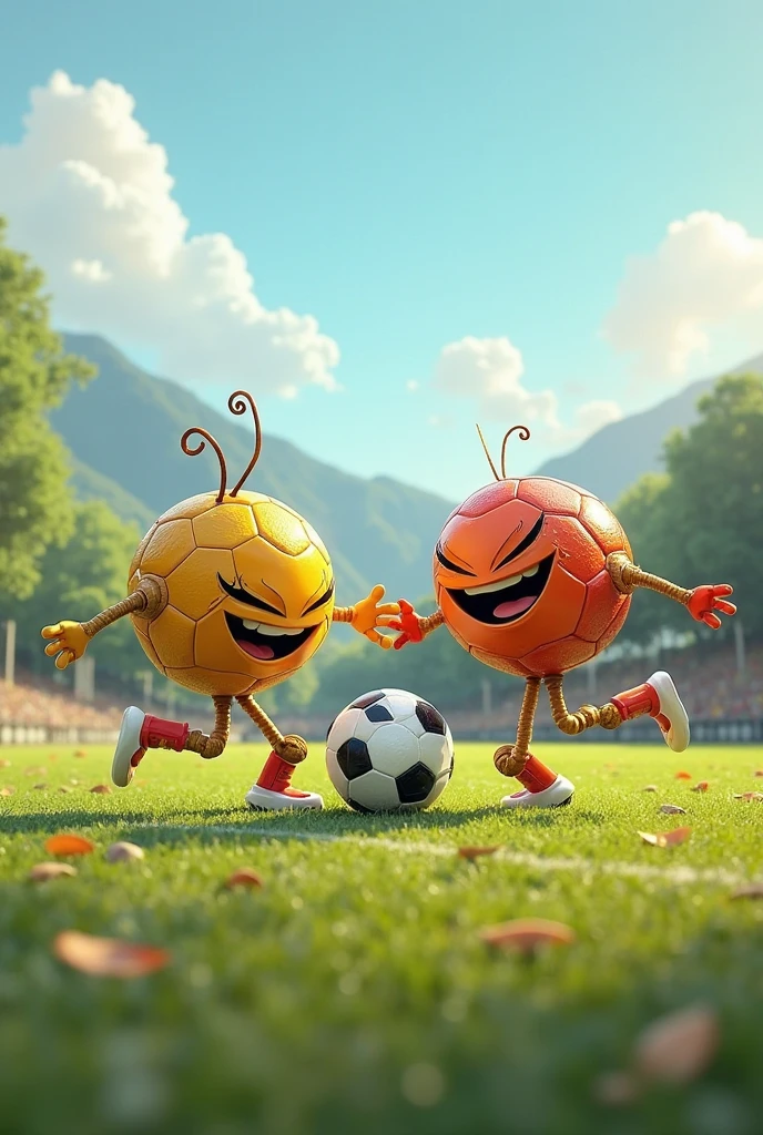 Sperm playing soccer