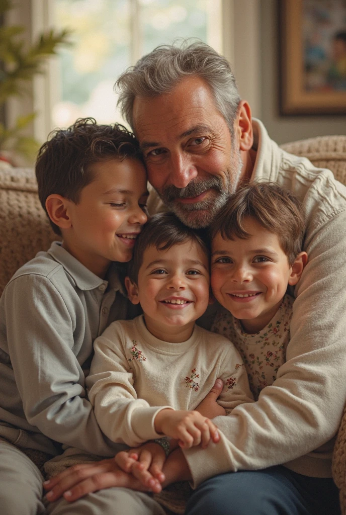 Portrait of a father with family