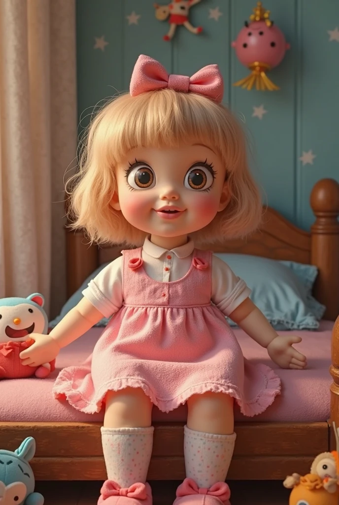 Little sister,Pink striped thighs,Pure,adolable, posture,Lori kneels