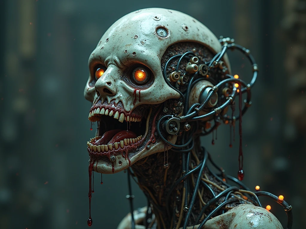 Military human face cyborg horror aestetich 