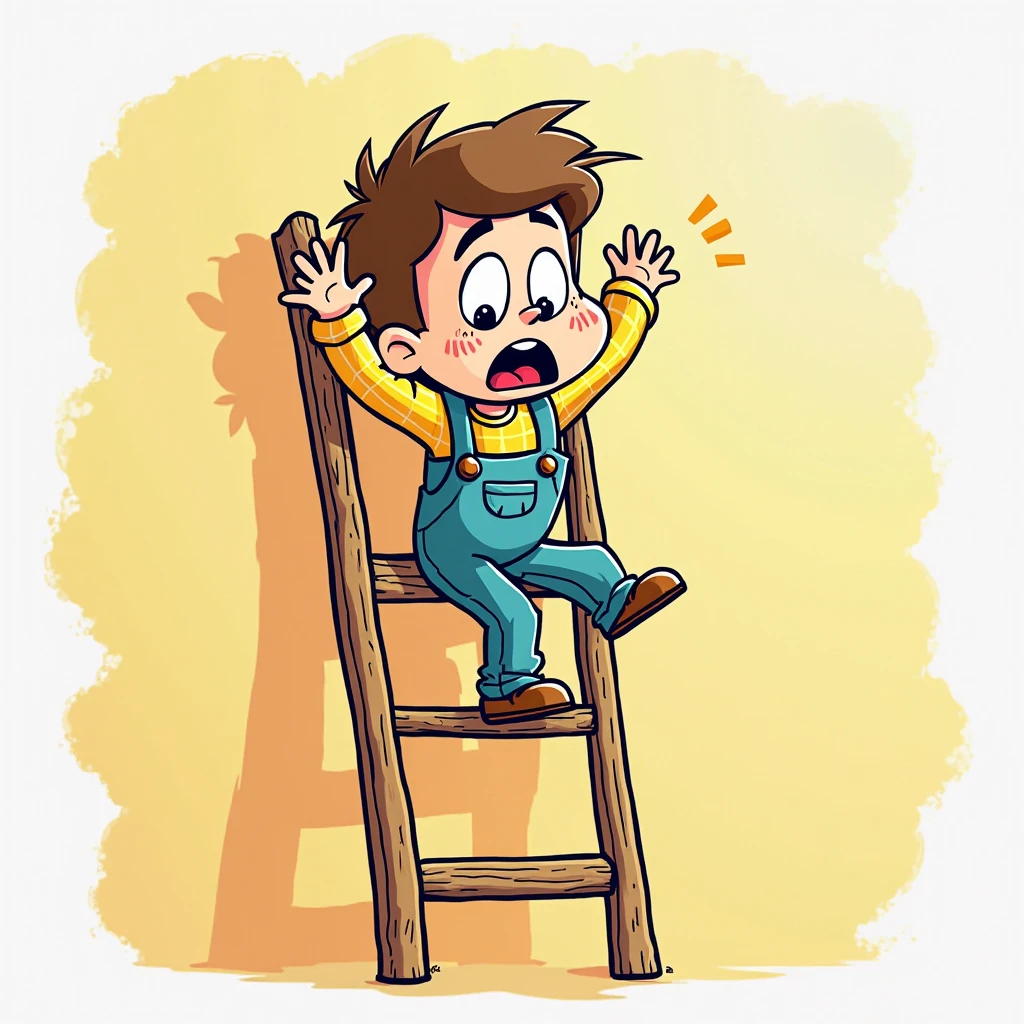 boy standing on a chair while talking about a poem with an all white background
