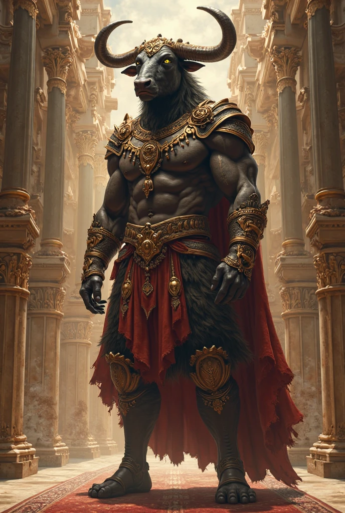 (photorealism:1.2), built up hades, dark golden skin wearing a black and gold crown, gateway of the greek underworld, hard lighting, fire and lava in background, holding a three-headed small chihuahua with giant fangs with a strong leash, steady pose, realistic, intricate details, warm colors