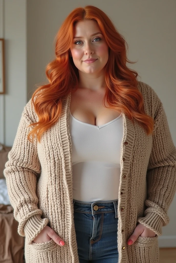 <lora:C4ss13p14_v1:1>, high quality, high resolution, cute fat Caucasian woman in sweater with collar summer, brown hair, big breasts, mascara, C4ss13p14