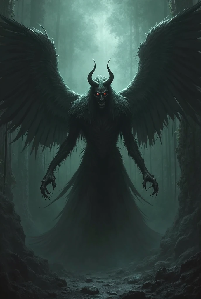 A sudden burst of energy ripples through the air as you transform, your body morphing into a towering, winged creature of the night. Your features become more angular and predatory, your eyes glowing with a fierce, vampiric intensity.