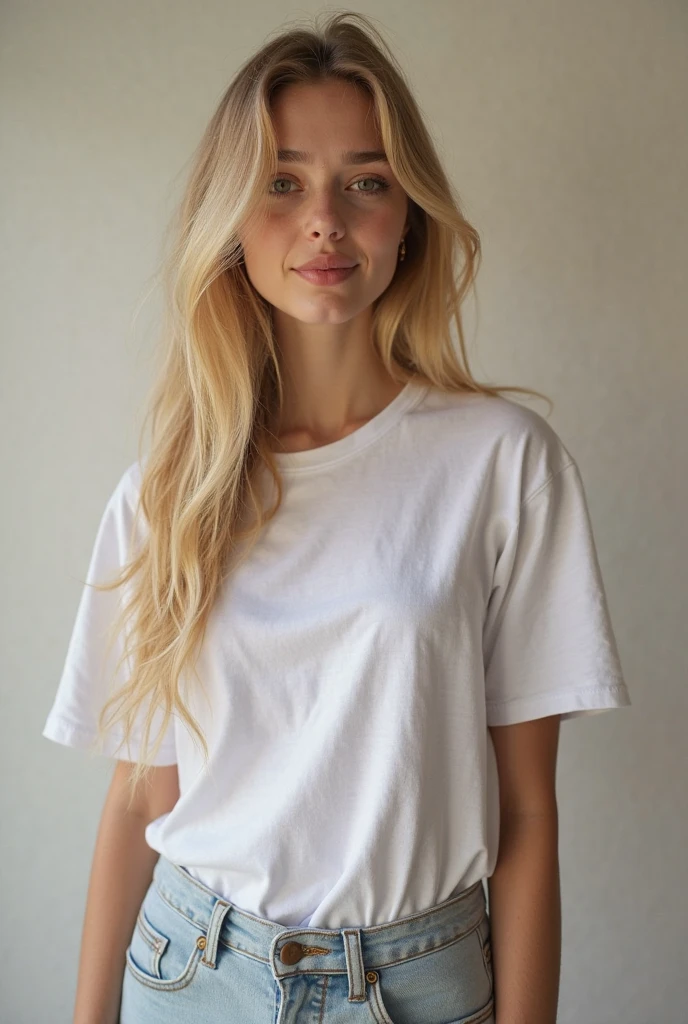 (american girl) (skinny) (realistic) (pure blonde hair) (photo realism) (beautiful) (instagram picture) (sunrise) (san diego) (80 mm) (white long sleeve) (in a garden)