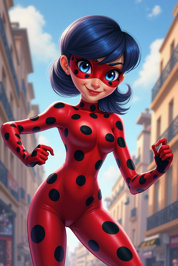 marinette ladybug mostrando sus pies descalzos