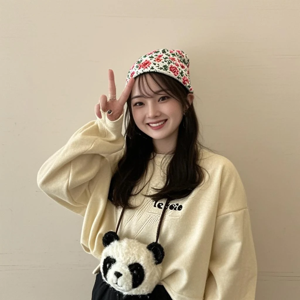 with zerobaseone Kim Gyubin.
He is a man
He has a black handsome hair.
He is wearing cute headband of dog
at an amusement park
She is laughing at a girl while waiting in line for the Ferris wheel.