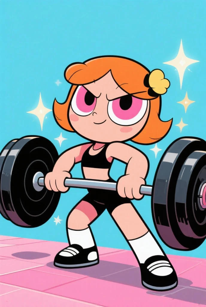 1 girl, Kim Pine, scottpilgrimvstheworld, huge  breasts, wide hips, thick thighs, skimpy black sports bra, skimpy black gym shorts, thigh high white socks, short messy red hair, smoking cigarette, gym