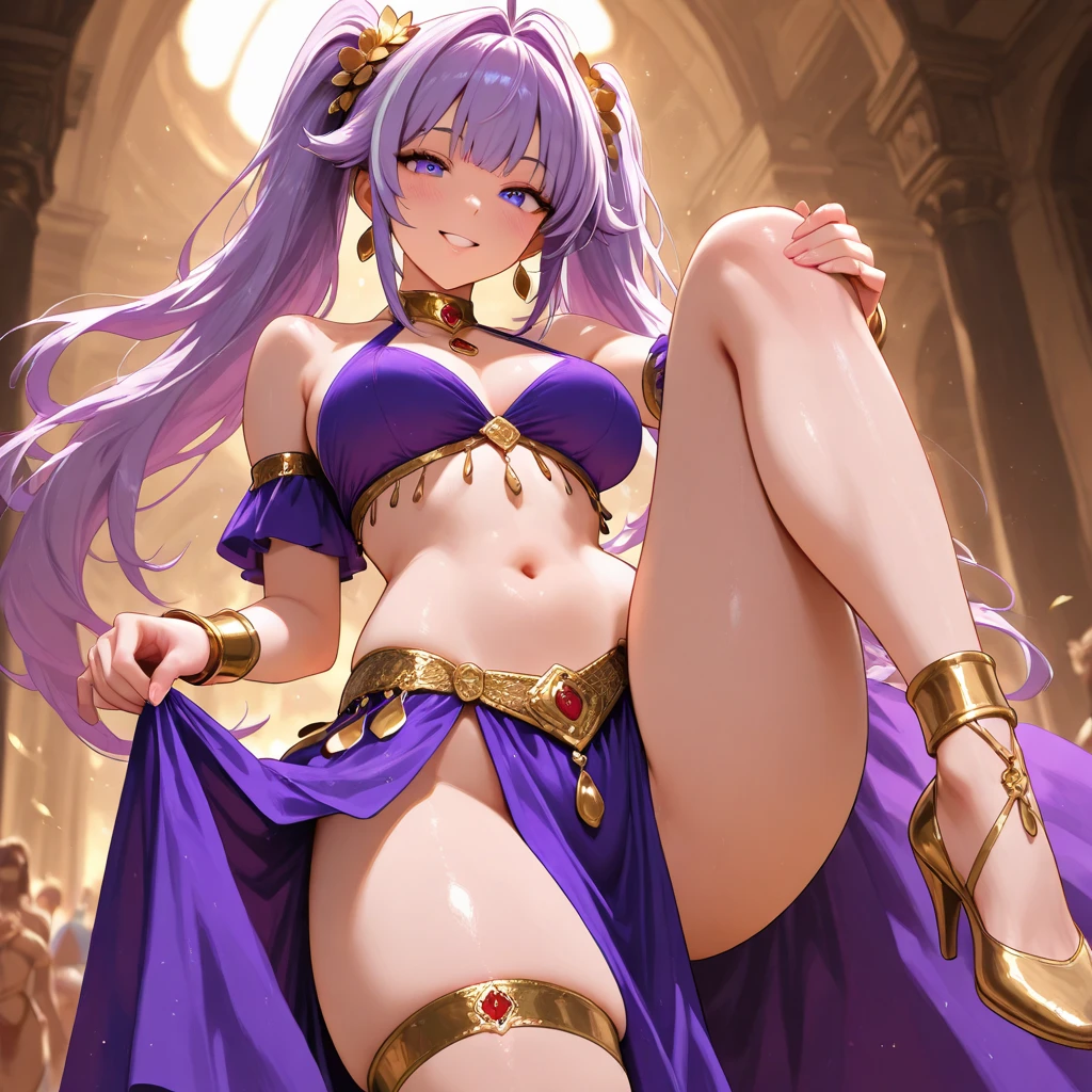 ((1girl, solo)), beautiful body, (perfect anatomy, perfect body, perfect hands, perfect legs), natural proportions, sexy body, large breasts BREAK
((extremely detailed face)), (beautiful detailed eyes:1.6), (realistic pupils, realistic iris:1), expressive eyes, looking at viewer, (clear eyes:1.3), (hyperrealistic:1.2), (detailed skin texture:1.2), smooth skin, purple hair, (detailed lips:1.2), (attractive lips:1.1), (glossy lips:1.1), smile, perfect face, perfect eyes BREAK
(masterpiece:1.5), anime-style, top quality, best quality, (beautiful and aesthetic:1.2), (ultra detail:1.5), Ultra-detailed depiction, Ultra-precise depiction, extremely detailed 8k illustration, high resolution, (highly detailed shading:1.2), (realistic lighting:1.4), perfect lighting, vibrant colors, dynamic tones, striking hues, 8k, absurd resolution, perfect shadows, hdr, UHD, ambient lighting, realistic, ultra-realistic, photo realistic, highly detailed, rich detail, luminous colors, fine texture, intricate design, professional illustration, (soft light:1.2), (illustration:0.7)