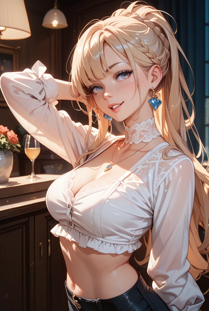 (masterpiece, best quality:1.2), (high resolution, 8K RAW photo, photo realistics, clear focus, weak outline:1.3), (cinematic lighting, moody, textile shading), pov, (solo:1.5), 1 matured woman, 2, (milf:1.5), ((nfsw:1.5, fuge breast:1.3, sagging breast, big tits, breast cleavage, harass sexually, in heat, presenting)), ((Bright beautiful eyes with highlight:1.3)), (sitting a stool in night BAR counter, lying face down on the counter with putting arms on the counter top, looking at viewers, holding a cocktail glass), raised sexy, (little happy smile:1.3, shamed), light purple mesh on silver hair, medium long hair, hair over one eye, asymmetric hair, half updo hair, blue eyes, wearing white sexy party dresses, long skirt with side slit, wearing green see-through shawl around your upper arms, (Luxury detailed accessories, necklace, earrings, Bracelets), bokeh, dynamic angle, upper body:1.2, close-up face:1.5, face focus, from side:1.2, (correct anatomy:1.6, ideal ratio of body proportions, correct hand:1.5, small hands), in a night,