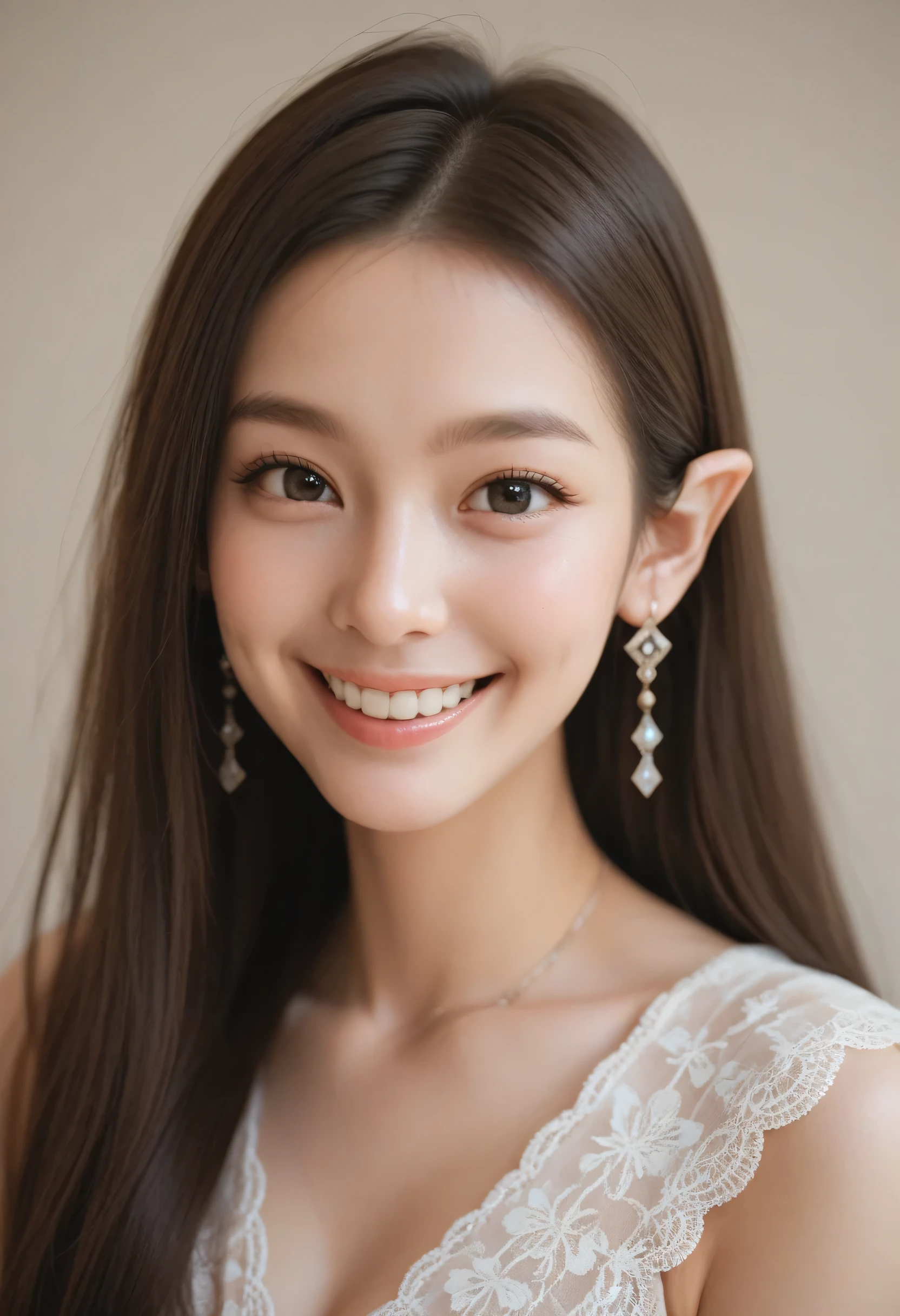 A sacred and enchanting elf, Fearless smile