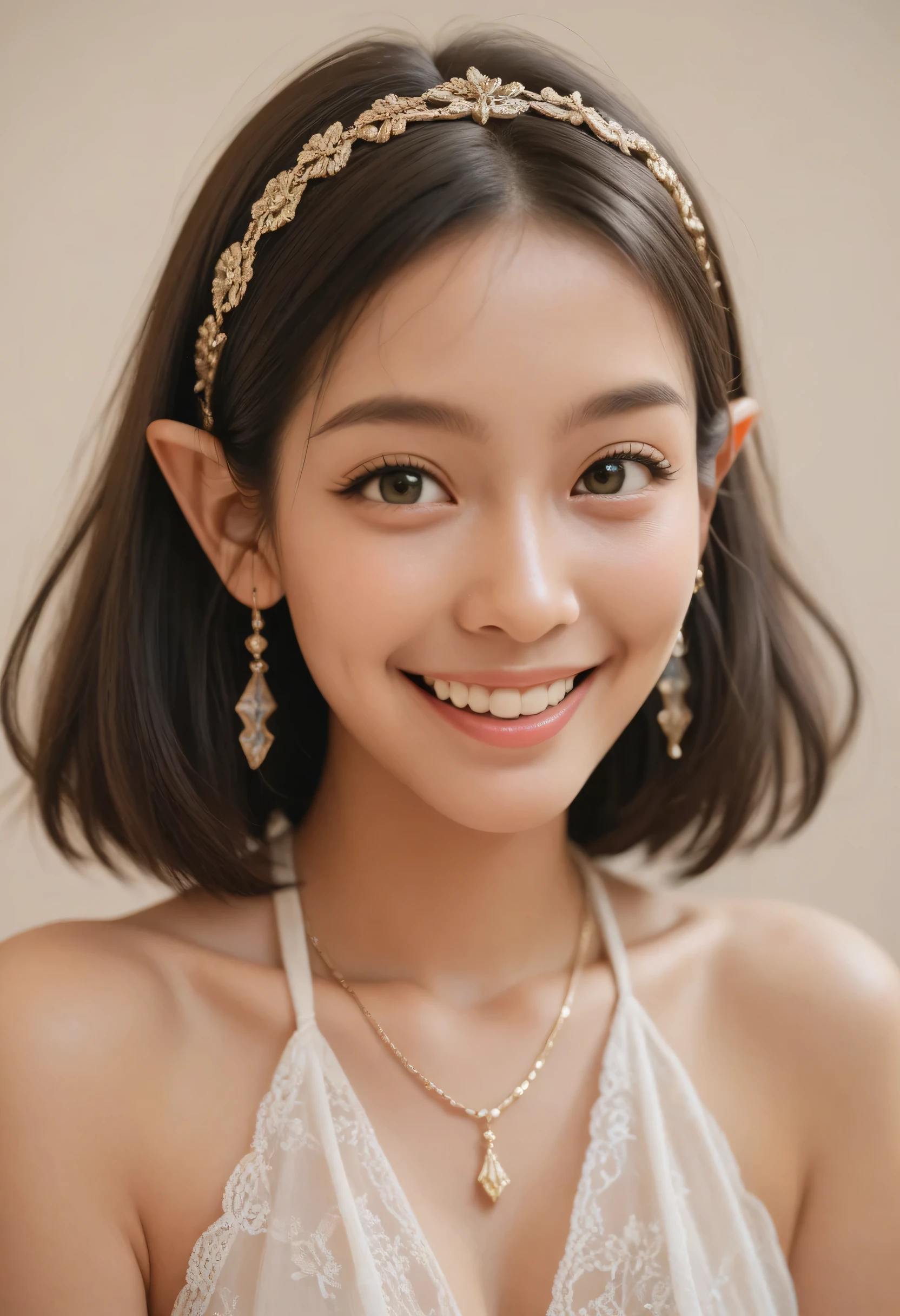 A sacred and enchanting dark elf, Fearless smile