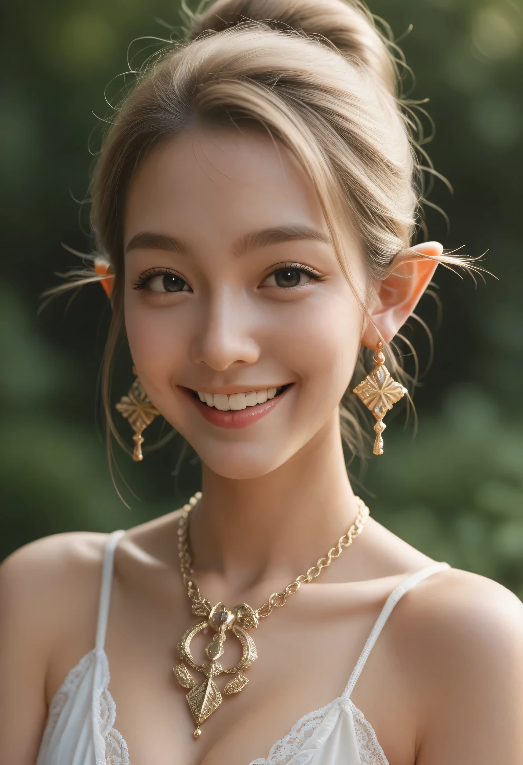 A sacred and enchanting dark elf, Fearless smile