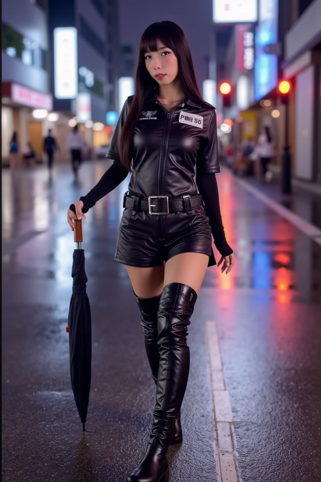 police officers, Black miniskirt, White blouses, Police Motorcycle, Modern cityscape, (NSFW), 1womanl, 独奏, 24 year old, 7headed body, (Ideal ratio body proportions), (Composition from head to thigh), erectile nipple, Sexy body, Wet, short-hair, A dark-haired, small tits, A slender, Small buttocks, beauty legs, Skinny Legs, surrealism, Cinematic lighting, depth of fields, One-person viewpoint, F/1.8, 135 mm, nffsw, masutepiece, ccurate, ((Anatomically correct)), Textured skin, Super Detail, high details, High quality, awardwinning, Best Quality, hight resolution, 8K