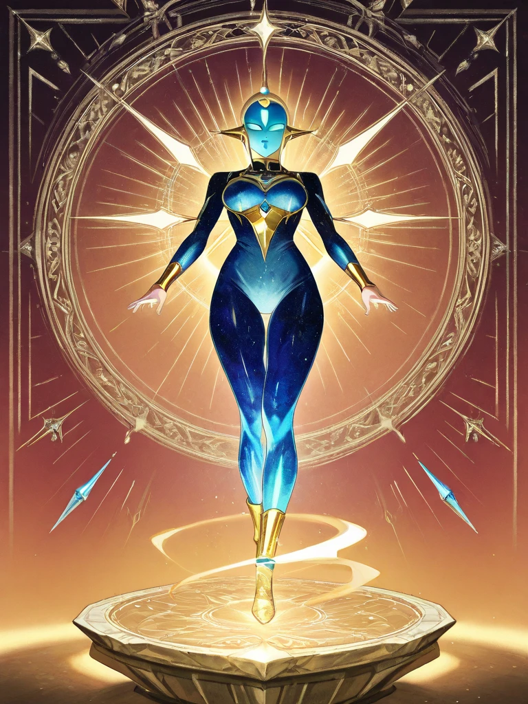 (Dreamlike style:1.0), 8k, high definition, bright colors, huge resolution, no breasts, (glowing blonde hair:1.0), solar background, white loincloth, (wide hips:1.2), narrow waist, (flat chest:1.2), (halo of light:1.0), (huge hips:1.0), exposed legs, (glowing tattoos:1.2), (bright colors:1.0), close up, facing viewer, (femboy:1.2),