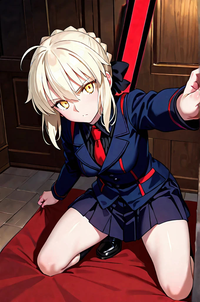 Kirari, braid, makeup, twin braids, blunt bangs, aqua nails, aqua eyes, blue lips, hair ribbon, grey hair, nail polish,pleated skirt,black pantyhose,blazer,skirt,collared shirt,red jacket,white shirt,,long sleeves,,,official_art,score_9, score_8_up, score_7_up, score_6_up,source_anime,,1girl,dim lighting,in bedroom,horny,in heat,,heavy breath,shiny skin,sweat,,,,torn thighhighs,, cowgirl position,penetration,1boy,back shot,looking back,vagina on show,looking at viewer,,from below,fog,steam,,(bouncing breasts,bouncing hip),(detailed eyes),pussy juice,hands in between legs,learn forward,pov,(orgasm face:1.3),