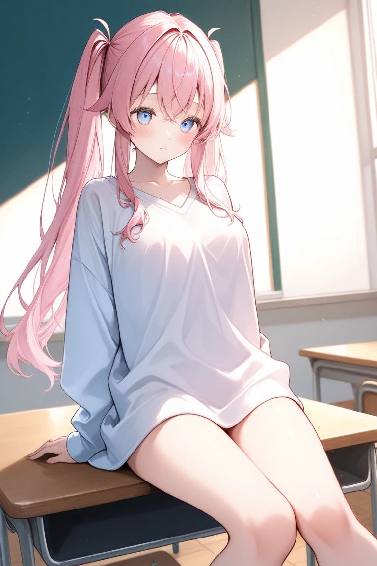 ((muste piece)), ((best quality)), (Super detailed), anime style etc.,peeing on the bed, pretty girl, 1 girl, solo, ((beautiful eyes)), shy smile,pajama00, 