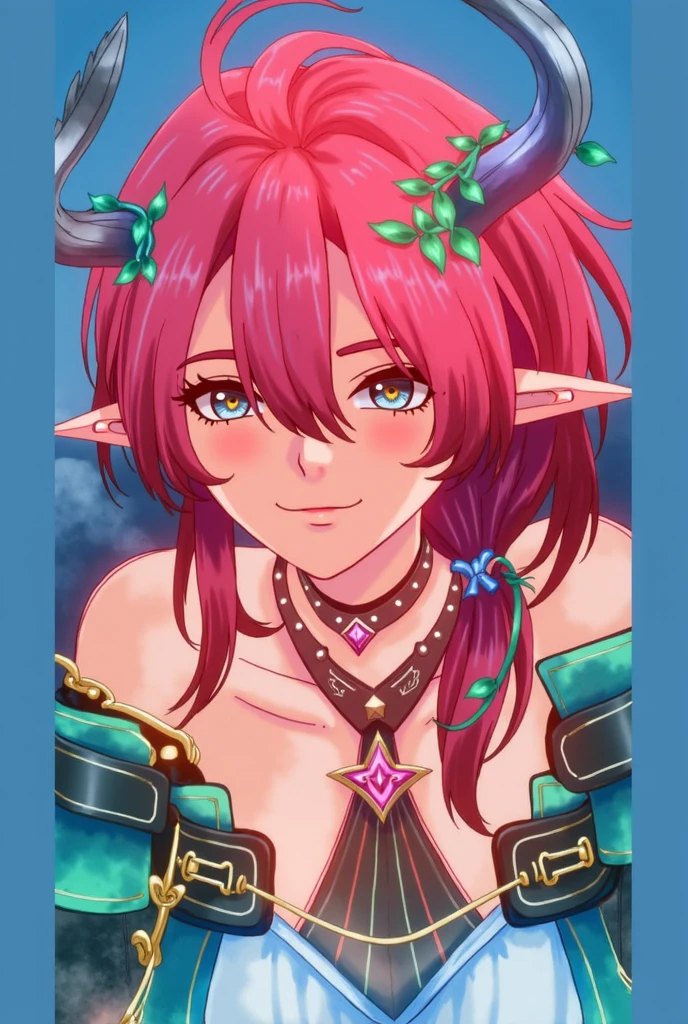 Garota anime com cabelo vermelho e olhos verdes posando em frente a um fundo colorido, Menina elfa, Cavaleiro elfo sedutor da princesa, Elfpunk, uma rainha elfa, anime em estilo fantasia, (((louco))) Princesa elfa, Retrato de um elfo, Um retrato de um elfo, oppai cyberpunk, rainha elfa, elven character with smirk, biomechanical oppai. Personagem do anime 7 pecados capitais. Character is a man despite looking like a girl, Its name is Gloxinha do Repouso, do anime nanatsu, precisa ser 2D bem feito. Seguir a beleza da imagem, can be the same as this image in different positions.